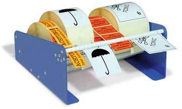 Tisch-Etikettenspender, Nutzbreite bis 315mm, max. Rollendurchmesser 170mm, inkl. vier Distanzteilen, 1 Stk.