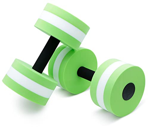 OSMOFUZE Aquatic Exercise Dumbbells – Set of 2 for Water Aerobics Fitness and Pool Exercises Green