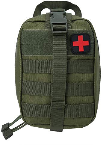 Bolsa de Emergencia M閐ica al Aire Libre y T醕tica para Viajes y Escalada Senderismo, Kit de Primeros Auxilios, Bolsa de Rescate (Verde)