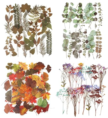 Grandi Dimensioni Adesivi per Scrapbooking, NogaMoga 80 Pezzi Pianta Secca Stile Adesivi Decalcomanie Adesivi Trasparenti Adesivo Decorativo per Laptop Diario Fai-da-Te Album Foto Scrapbooking - 4 Set