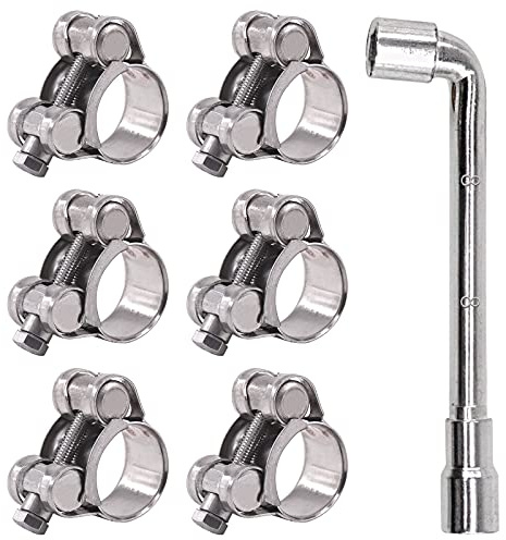 Glarks Fascette per tubi, 20–22 mm, viti a T, in acciaio inossidabile 304, morsa robusta, fascette regolabili per tubi da 20–22 mm di diametro