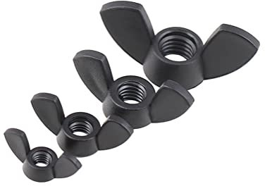 CONPHERON M10 Tuerca Mariposa de Plástico, Tuercas de Nailon, Negro, 6 Pezzi