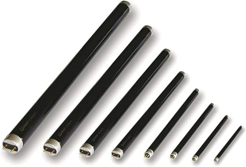 CLAR - Tubo Luz Ultravioleta, Luz Negra, Lampara UV, Bombillas de Iluminación Ultravioleta, Luces Neon, Tubos Fluorescentes UV 13,6 x 1,6 cm (4 Watts T5, Pack 2)