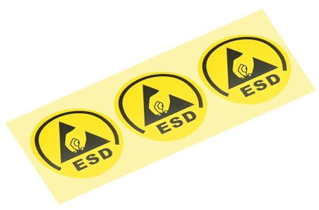 sourcing map 50pcs ESD Labels Static Caution Warning Stickers Label for Electronic Sensitive Devices, 4.5cm
