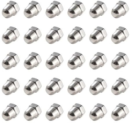 Lyeteung 30 Piezas M5 Tuercas de Acero Inoxidable de Domo, Tuerca Sombrerete, Tuercas Sombrerete Hexagonales, para Tornillos, Pernos