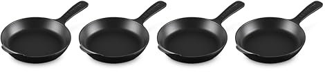 Le Creuset Cast Iron Hospitality Mini Skillet Matte Black, 160 mm, Pack 4