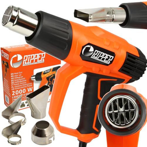 Pistola Termica ad Aria Calda | 1000-2000W | 350-550°C | a Due Stadi | con 5 Ugelli