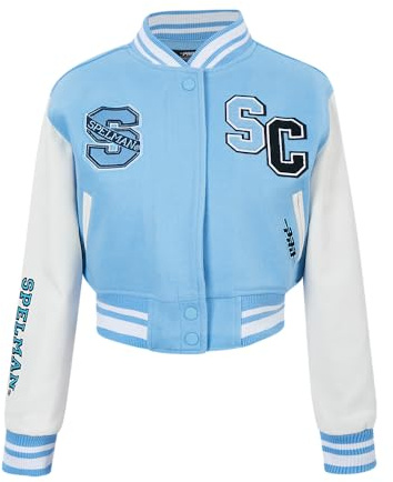 Pro Standard Womens College Spelman College Classic Essentials Varsity Jacket University Blue/White Xl