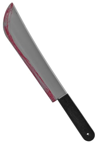 AC - Machete sangriento de plástico, complemento para disfraces de asesino, criminal, carnaval, Halloween, cosplay, adulto - 54 cm