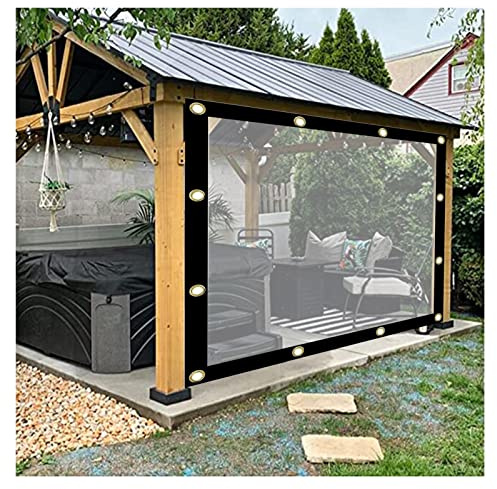 Cortina impermeable personalizada para exteriores, sin olor y fácil de plegar, resistente al viento, para balcón, jardín, pabellón, 2,5 x 5 m, cubierta de lona resistente
