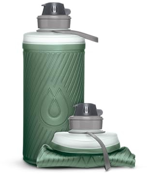 HydraPak Flux Collapsible Backpacking Water Bottle (1L, Sage Green)