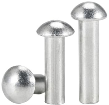 Generico 10-300 pezzi di rivetti a testa tonda solida in alluminio M2 M2.5 M3 M4 M5 M8 GB867, lunghezza 3-50 mm(M2.5-300pcs,3mm)