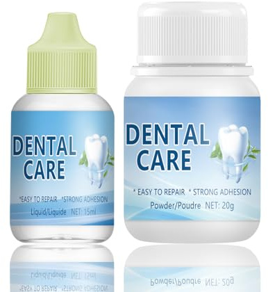 Cemento Dentale Definitivo, Colla per Denti, Kit Riparazione Denti, Cemento Dentale Fissa Ponti, Cemento per Denti, Kit di Riparazione per Protesi Dentarie, Otturazioni Perse, Ponti, Corone
