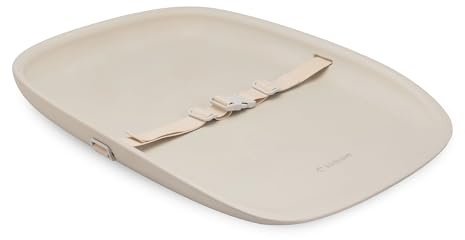 Kidnort Rengjore Wickelauflage Wickelunterlage abwaschbar mit erhöhten Seiten und verstellbarem Gurt rutschfester Unterseite für Wickeltisch Wickelkommode Wickelaufsatz für Babys Soft Linen
