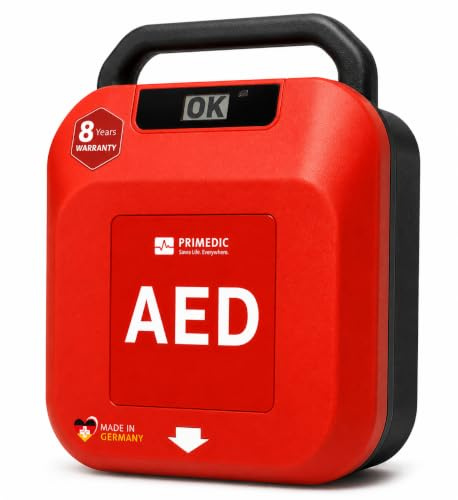 Primedic HeartSave YA Defibrillatore, adatto a dilettanti con erogazione automatico della scarica, 8 anni di Garanzia, Made in Germany, Certificazione MDR 2027, Lingua: ITA/GER