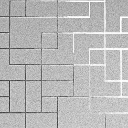 Fine Décor FD42491 Silver Platinum Square Geo