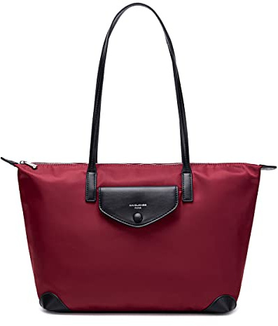 David Jones - Borsa Tote Nylon Impermeabile Donna - Shopper Bag Pieghevoli - Borsa a Spalla Tracolla Shopping - Borsa a Mano Capiente Elegante - Borsetta Grande Capacità Moda Viaggio Quotidiana Rosso