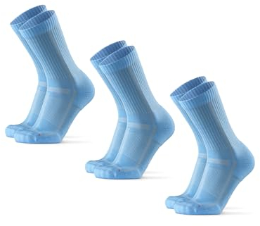 DANISH ENDURANCE Crew Laufsocken (3|5 Paar), Halbhohe Sportsocken, Unisex, für Damen & Herren, Hellblau, 39-42