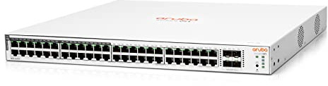 HPE Networking Instant On Switch Series 1830 48-Port Gb Smart-managed Layer 2 Ethernet Switch with PoE | 48x 1G | 4x SFP | 24x CL4 PoE (370W) | Fan-less | UK Cord (JL815A#ACC)