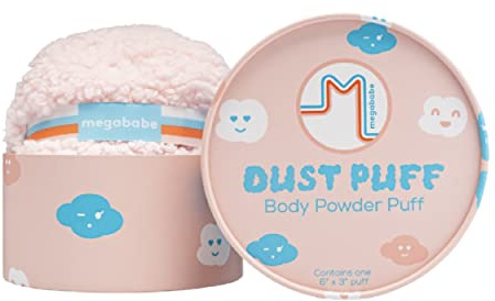 Megababe Body Powder Applicator - Dust Puff | Oversize (6” x 3”) Powder Puff | Powder Sold Separately