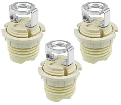 EMSea Lot de 3pcs Supports de Lampe G9 avec Support G9 Fileté en Céramique Halogène avec Anneau G9 Douille de Base d'ampoule Halogène pour Lampes Halogènes LED CFL