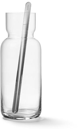 Aarke Nesting Carafe Crystal Glass (1.1 Litre) and Stainless Steel Bar Spoon