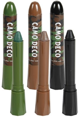 Camo Face Paint Stick Set , Waterproof & Sweat-Resistant Body and Eye Camouflage for Hunting, Military Training & Outdoor Survival– 3 Colors (Black/Brown/Green)