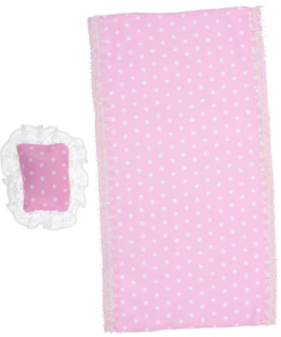 GALPADA Lindo juego de ropa de cama de muñeca con almohada en miniatura y sábana, accesorios realistas para cunas y camas de muñecas, sueño acogedor