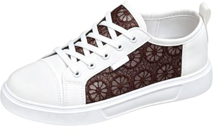 Générique Chaussures Plates décontractées à Lacets Fleuries Semelle Souple Confortables faciles Enfiler légères Respirantes idéales Quotidien extérieure intérieure