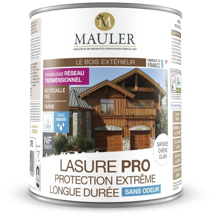 MAULER - Lasure chêne clair 2,5L Pro - protection très longue durée, ne pèle pas, ne s'écaille pas