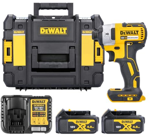 Dewalt DCF887N 18V Brushless Impact Driver with 2 x 4.0Ah Batteries & Charger in TSTAK