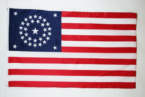 AZ FLAG - Drapeau USA étoiles en rond - 90x60 cm - Drapeau Américain - Etats-Unis 100% Polyester Avec Oeillets Métalliques Intégrés - Pavillon 50 g