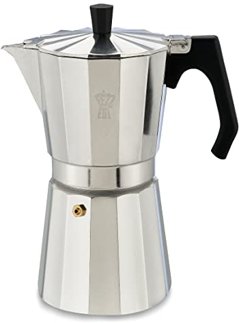 Pezzetti, Luxexpress Cafetera 9 tazas de aluminio, mango ergonómico resistente al calor, para encimeras de gas, eléctricas y vitrocerámicas