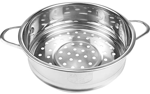 LNQ LUNIQI Stainless Steel Steamer Pot 6.3 Inches Round Cooking Rack Food Steamer Basket Insert for Kitchen Dim Sum Dumplings Bun(16cm)