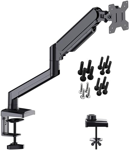 Athletic Brazo Monitor, Soporte para Pantalla LED LCD de 13-27 Pulgadas(Altura Ajustable), VESA 75/100 mm, 2 Opciones de Montaje, Soporte Escritorio