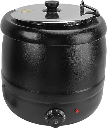 Olla Sopera de 10 Litros, Calentador de Sopa Eléctrico Hervidor de Sopa de Acero Inoxidable Olla de Sopa Profesional Rango de Temperatura de hasta 85 °C 400 W, para Uso (Enchufe