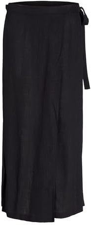 JJXX Falda Larga JXOCEAN Linen Blend Wrap Skirt WVN para Mujer Mujer Color: Black Talla: S