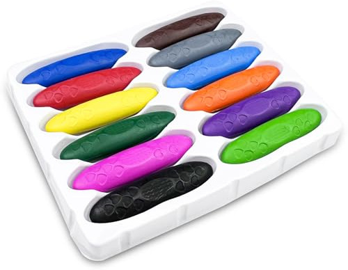 Lectorias 12 Farben Wachsmalstifte, Crayons, Buntstifte, Malstifte, Kinder Stifte, WachsmalblöCke, Leicht Zu Halten, Waschbare Wachsmalkreide, Wachsstifte, Malkreide, Kindergeschenke ab 1 Jahr