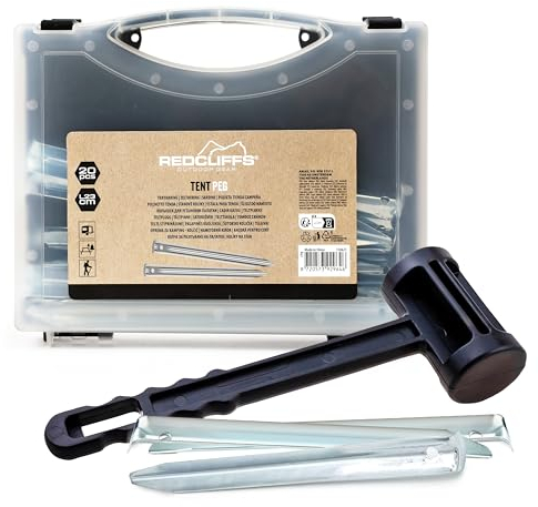 Premium Campinghammer & 20 Camping Zeltheringe im Set, Robuster leichter, zuverlässiger Hammer für Zeltaufbau und Outdoor-Einsatz, Ideales Camping Zubehör für Campingliebhaber und Outdoor-Enthusiasten