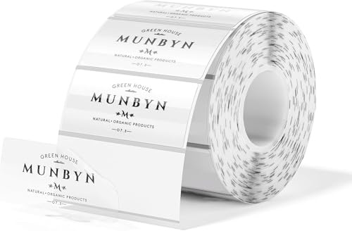 MUNBYN 57mmx32mm Transparent Direct Thermal Labels, Self-Adhesive Address Shipping Thermal Stickers, BPA&BPS Free Transparent Square Stickers for Label Printer-1 Roll,500 Sheet