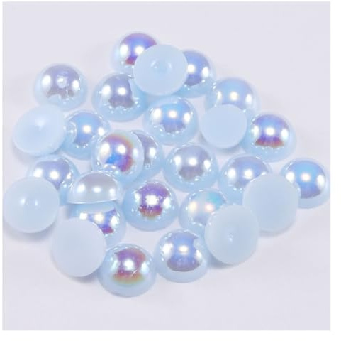 Wisafory Cuentas semicirculares con parte trasera plana, perlas de resina semiredondas, fondo plano, perlas de imitación brillantes, perlas sintéticas para manualidades, collares, pulseras, joyas,