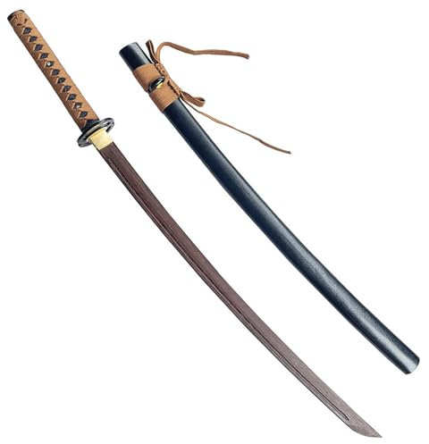 HJHUUA Bokken Fait Main,épée de samouraï en Bois de Rose Naturel,Garde-Main en Fer,Katana en Bois pour Cadeaux,Collection,Affichage,Cosplay,entraînement de kendo-103 cm