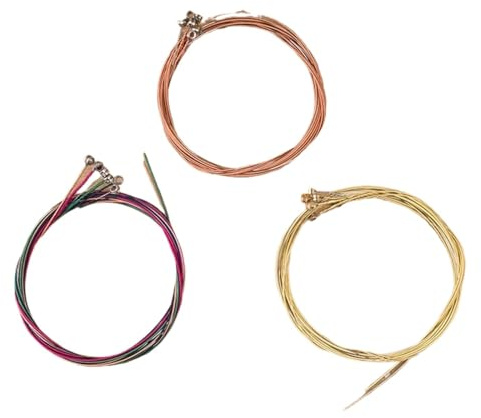GIJMZY Corde per Chitarra da Concerto Parti di Ricambio for Corde for Chitarra Colorate Kit di Corde for Chitarra Acustica con Nucleo in Rame Accessori for Strumenti Musicali(3Set all)