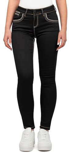 Cipo & Baxx sexiga damjeans byxor höftjeans skinny slim fit stretch tubdesign, Svart – 26, 31W / 34L