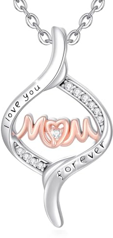 Halskette aus 925er Sterlingsilber für Mütter Unendlichkeits Anhänger Schmuck zum Muttertag Geschenk für Mutter Großmutter Ehefrau von Tochter und Sohn 45,72 cm+5,08 cm verstellbar Geschenkbox