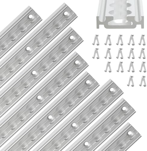 Hebitod Airlineskena aluminium set 8 x 1 m, lastskenor i aluminium med 8 dubbelkrok, silver airline-skena tillbehör, för släpvagnar, personbilar, lastbilar, husbilar, flygskenor