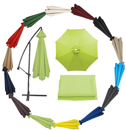Housse de rechange pour parasol de jardin, résistante aux UV pour 2 m, 2,7 m, 3 m (6 et 8 baleines) – Solution d'ombrage d'extérieur pour la restauration du parasol