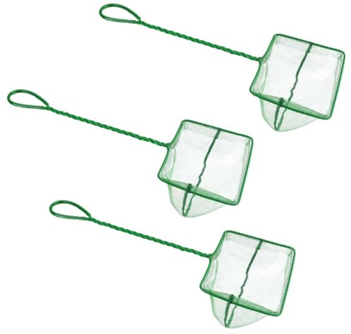 Lot de 3 Epuisette Aquarium, Petit Filet D'aquarium avec Une Poignée Robuste, épuisettes D'aquarium pour Aquariums et Petits Bassins pour Attraper Les Petits Poissons et Crevettes et Nettoyer