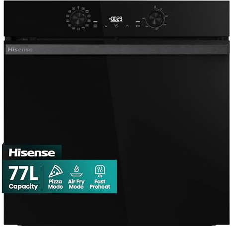 Hisense Hi2 BI626PBUPUK Built In Electric Single Oven with Pyrolytic Cleaning - Jet Black - A+ Rated