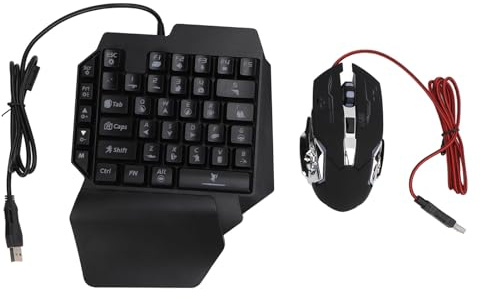 Ejoyous Combo Clavier et Souris de Jeu à Une Main, RVB 4 en 1, Pack combiné de Jeu Mobile, Convertisseur Clavier et Souris, Facile à Utiliser pour Les Jeux Mobiles